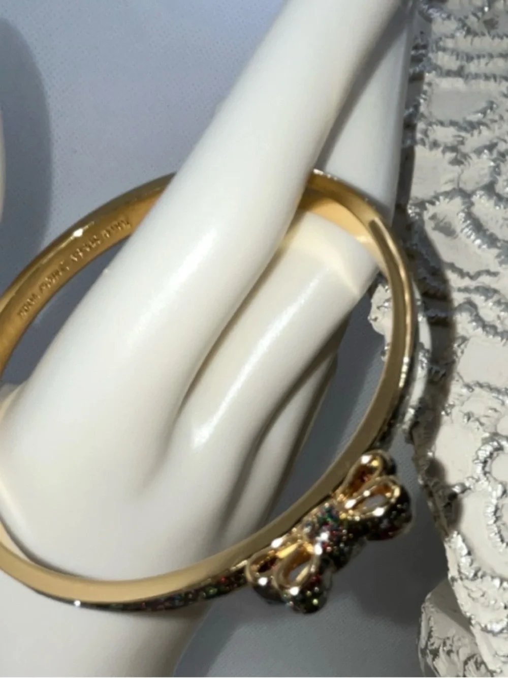 Kate Spade Gold Bow Bangle Bracelet , necklace, watch, & compact mirror - Picture 4 of 11